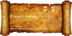 Ponert Hedda névjegykártya